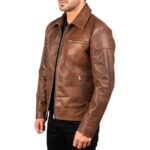 Aura Plus Brown Leather Jacket - Image 5