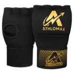 Athlomax Gel Padded Inner Gloves Black– Hook & Loop Wrist Strap - Image 2