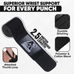 Athlomax Professional Boxing Hand Wraps Black - Image 3