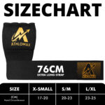 Athlomax Gel Padded Inner Gloves Black– Hook & Loop Wrist Strap - Image 7